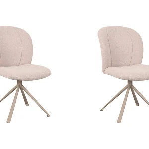 Eetkamerstoel Kimo – Naturel – Boucle – Taupe Onderstel – set van 2