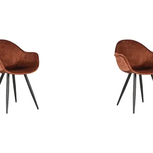 Eetkamerstoel Forli – Rust – Fluweel – set van 2 Eetkamerstoel Forli – Rust – Fluweel – set van 2