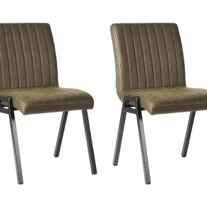 Eetkamerstoel Matz – Army green – Microfiber – set van 2 Eetkamerstoel Matz – Army green – Microfiber – set van 2