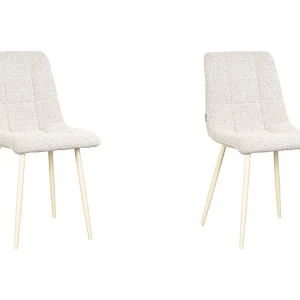 Eetkamerstoel Nino 54x45x89 cm – Naturel – Stof – set van 2 Eetkamerstoel Nino 54x45x89 cm – Naturel – Stof – set van 2
