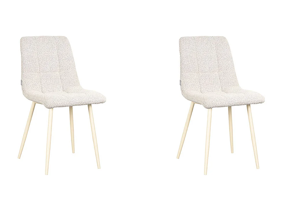 Eetkamerstoel Nino 54x45x89 cm - Naturel - Stof - set van 2
