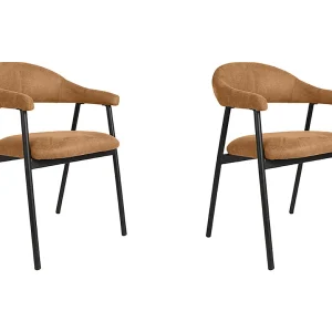Eetkamerstoel Amaze – Cognac – Micro Suede – set van 2 Eetkamerstoel Amaze – Cognac – Micro Suede – set van 2