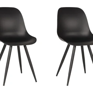 Eetkamerstoel Monza – Zwart – Kunststof – set van 2 Eetkamerstoel Monza – Zwart – Kunststof – set van 2