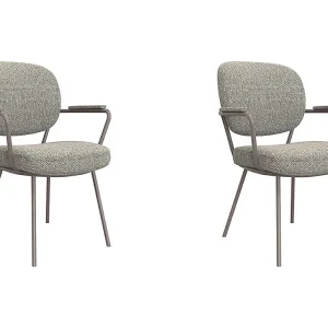 Eetkamerstoel Lausanne – Truffel grijs – Boucle – set van 2 Eetkamerstoel Lausanne – Truffel grijs – Boucle – set van 2