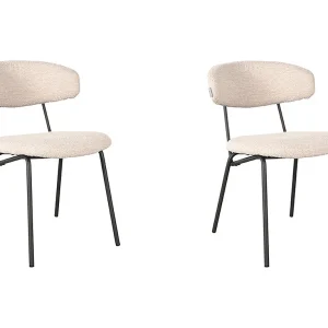 Eetkamerstoel Zack – Naturel – Stof – set van 2