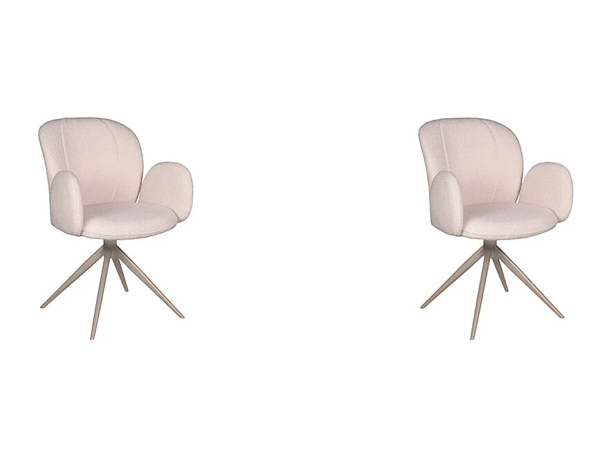 Eetkamerstoel Kimball - Naturel/Beige - Boucle - set van 2