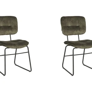Eetkamerstoel Dez – Hunter – Velours – set van 2 Eetkamerstoel Dez – Hunter – Velours – set van 2