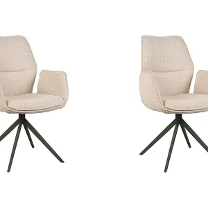 Eetkamerstoel Mellow – Naturel – Boucle – Zwart Onderstel – set van 2 Eetkamerstoel Mellow – Naturel – Boucle – Zwart Onderstel – set van 2