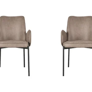 Eetkamerstoel Joni – Taupe – Micro Suede – set van 2