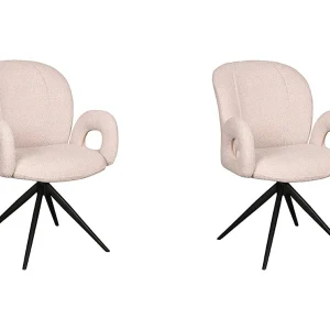 Eetkamerstoel Neo – Naturel – Boucle – Zwart onderstel – set van 2 Eetkamerstoel Neo – Naturel – Boucle – Zwart onderstel – set van 2