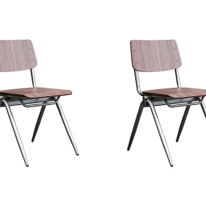 Eetkamerstoel Solid – Donkerbruin – Hout – set van 2 Eetkamerstoel Solid – Donkerbruin – Hout – set van 2