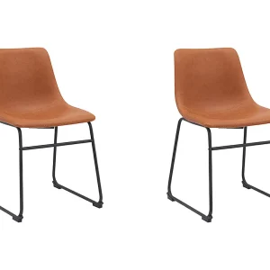 Eetkamerstoel Risto – Cognac – PU-Leder – set van 2 Eetkamerstoel Risto – Cognac – PU-Leder – set van 2