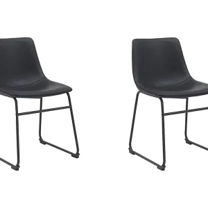 Eetkamerstoel Risto – Zwart – PU-Leder – set van 2