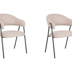 Eetkamerstoel Lowen – 58x60x84 cm – Naturel – Boucle – set van 2 Eetkamerstoel Lowen – 58x60x84 cm – Naturel – Boucle – set van 2