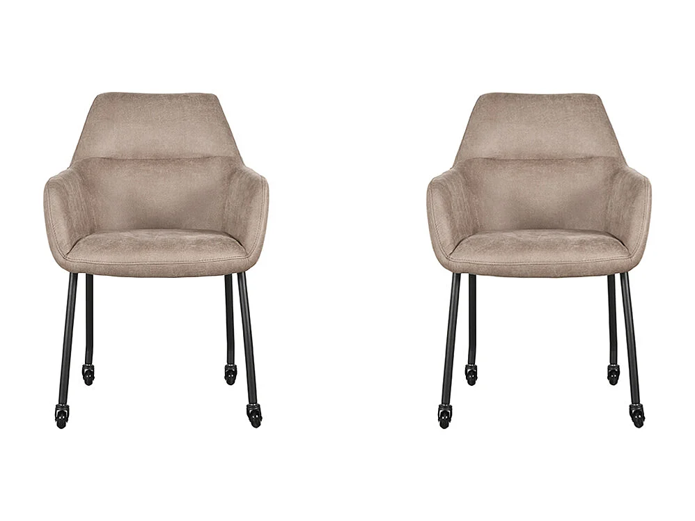 Eetkamerstoel Lenny - Taupe - Micro Suede - set van 2