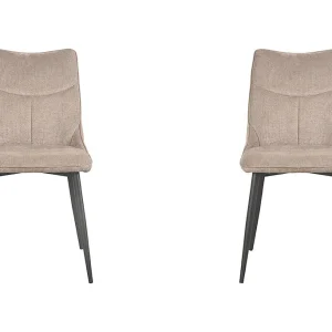 Eetkamerstoel Riv 47x59x88 cm – Naturel – Stof – set van 2