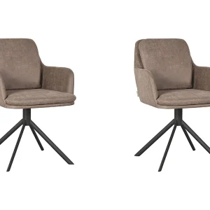 Eetkamerstoel Joy – Taupe – Micro Suede – set van 2