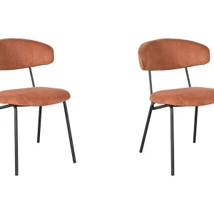 Eetkamerstoel Zack – Rust – Ribcord – set van 2