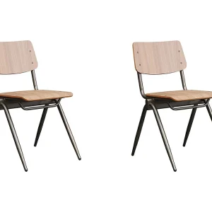 Eetkamerstoel Solid – Bruin – Hout – set van 2 Eetkamerstoel Solid – Bruin – Hout – set van 2