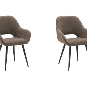 Eetkamerstoel Fer – Bruin – Boucle – set van 2 Eetkamerstoel Fer – Bruin – Boucle – set van 2