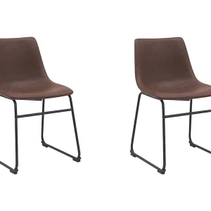 Eetkamerstoel Risto – Bruin – PU-Leder – set van 2 Eetkamerstoel Risto – Bruin – PU-Leder – set van 2