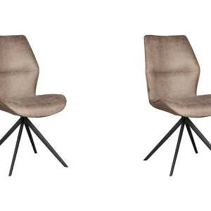 Eetkamerstoel Comfy – Taupe – Micro Suede – Zwart Onderstel – 64 x 48cm – set van 2 Eetkamerstoel Comfy – Taupe – Micro Suede – Zwart Onderstel – 64 x 48cm – set van 2