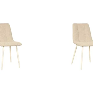 Eetkamerstoel Nino 54x45x89 cm – Zand – Stof – set van 2 Eetkamerstoel Nino 54x45x89 cm – Zand – Stof – set van 2