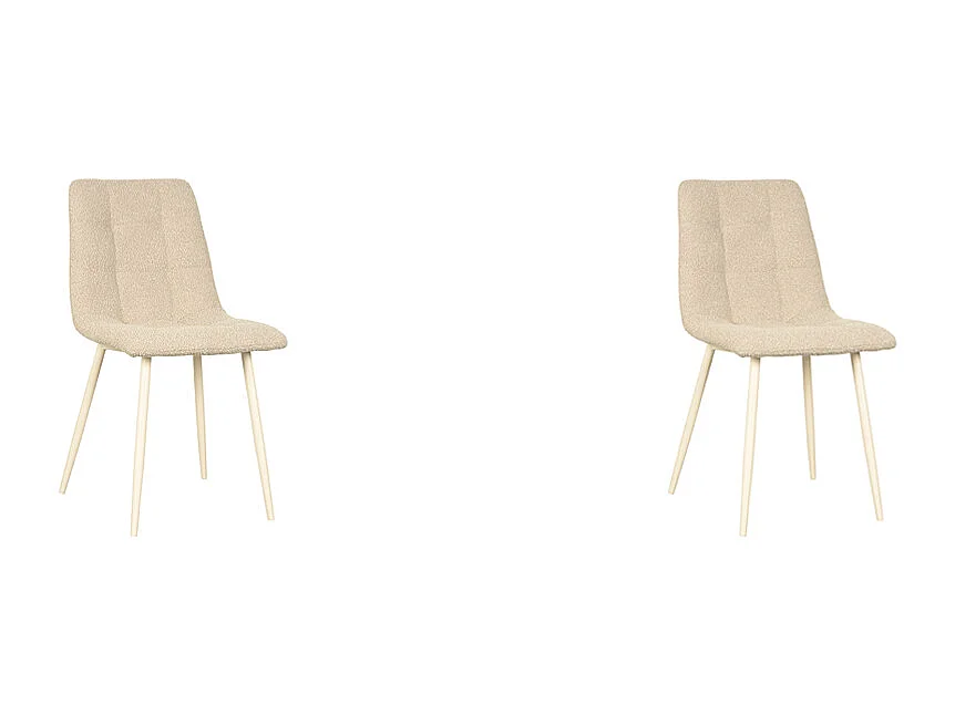 Eetkamerstoel Nino 54x45x89 cm - Zand - Stof - set van 2
