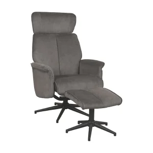 Fauteuil Verdal – Antraciet – Cosmo – Incl. Hocker – 79x77x109 cm Fauteuil Verdal – Antraciet – Cosmo – Incl. Hocker – 79x77x109 cm