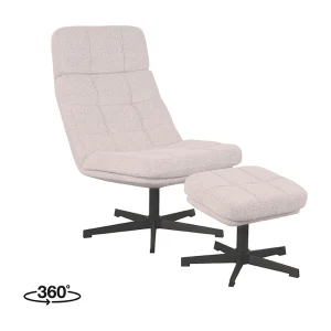 Fauteuil Alvar – Naturel – Boucle – Incl. Ottoman Fauteuil Alvar – Naturel – Boucle – Incl. Ottoman