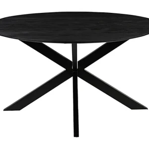 Eetkamertafel Otis – Zwart – Mangohout – 130 cm – Rond Eetkamertafel Otis – Zwart – Mangohout – 130 cm – Rond