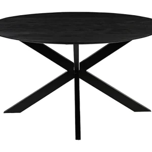Eetkamertafel Otis – Zwart – Mangohout – 140 cm – Rond Eetkamertafel Otis – Zwart – Mangohout – 140 cm – Rond