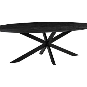 Eetkamertafel James – Zwart – Mangohout – 210 cm – Ovaal