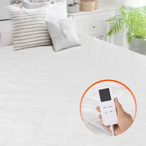 Elektrische Verwarmde Deken, SucceBuy Verwarmde Matrastopper, 195 x 165 cm, Queen, Elektrische Matrasverwarmer met Timer