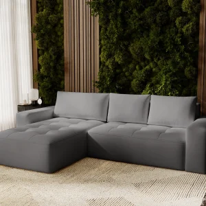 Emporius Nevada Hoekbank 250 cm met slaapfunctie et bedlade, links, fluweel grijs (Trinity 15) Emporius Nevada Hoekbank 250 cm met slaapfunctie et bedlade, links, fluweel grijs (Trinity 15)