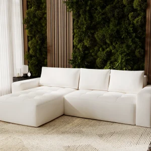 Emporius Nevada Hoekbank 250 cm met slaapfunctie et bedlade, links, fluweel crème (Trinity 1) Emporius Nevada Hoekbank 250 cm met slaapfunctie et bedlade, links, fluweel crème (Trinity 1)