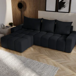 Emporius Wilson Hoekbank met slaapfunctie – slaapbank met bedlade, links, fluweel zwart (Amor Velvet 4322) Emporius Wilson Hoekbank met slaapfunctie – slaapbank met bedlade, links, fluweel zwart (Amor Velvet 4322)