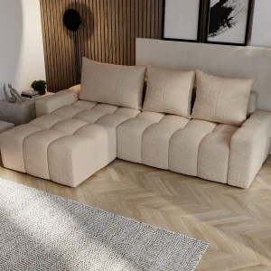 Emporius Wilson Hoekbank met slaapfunctie – slaapbank met bedlade, links, bouclé beige (Anthology 3) Emporius Wilson Hoekbank met slaapfunctie – slaapbank met bedlade, links, bouclé beige (Anthology 3)