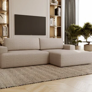 Emporius Boston Hoekbank L-Vorm – bank met slaapfunctie et bedlade – slaapbank 270 cm, rechts, beige (Memphis 3) Emporius Boston Hoekbank L-Vorm – bank met slaapfunctie et bedlade – slaapbank 270 cm, rechts, beige (Memphis 3)