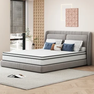 Driezijdige onafhankelijke pocketveringmatras 140*190*25CM, wit + grijze rand Driezijdige onafhankelijke pocketveringmatras 140*190*25CM, wit + grijze rand