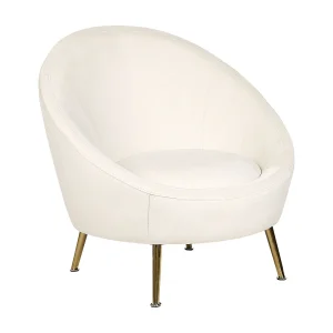 Fauteuil LANGA Fluweel Gebroken wit Fauteuil LANGA Fluweel Gebroken wit