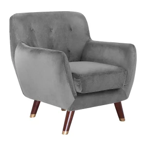 Fauteuil fluweel grijs BODO Fauteuil fluweel grijs BODO