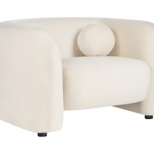 Fluweel Fauteuil Gebroken wit LEIREN Fluweel Fauteuil Gebroken wit LEIREN