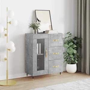 Dressoir 69,5x34x90 cm bewerkt hout betongrijs Dressoir 69,5x34x90 cm bewerkt hout betongrijs