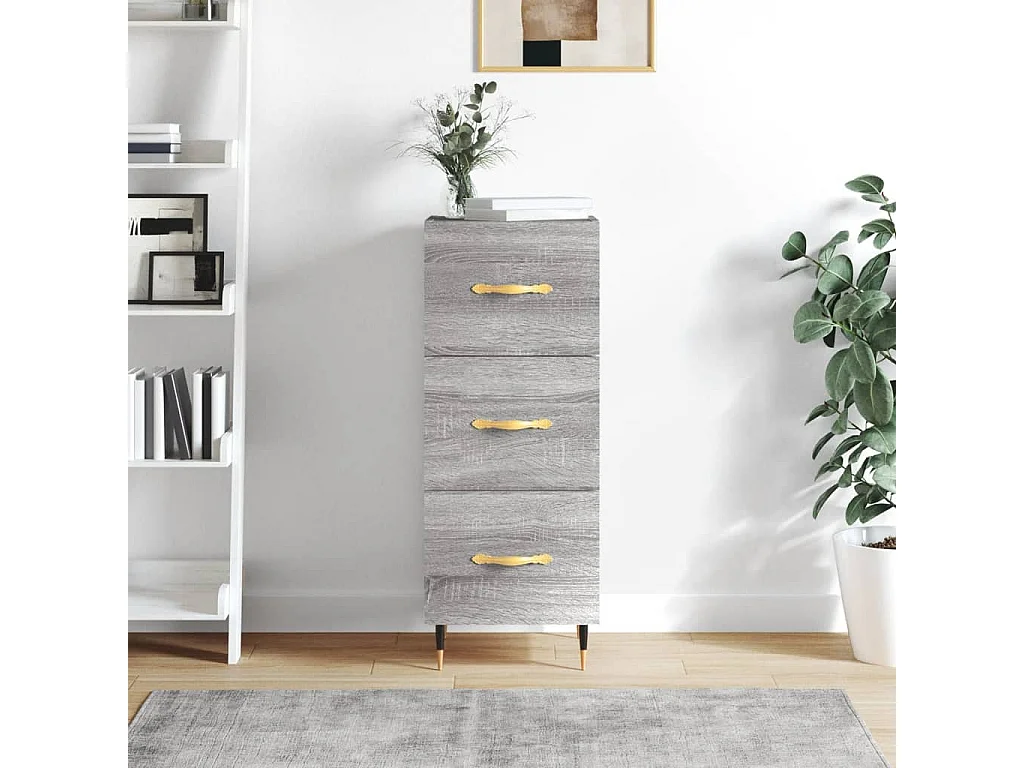 Dressoir 34,5x34x90 cm bewerkt hout grijs sonoma eikenkleurig