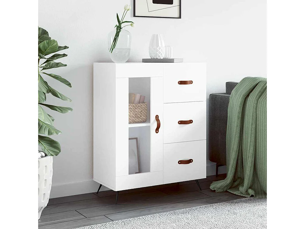 Dressoir 69,5x34x90 cm bewerkt hout wit
