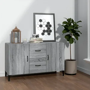 Dressoir 100x36x60 cm bewerkt hout grijs sonoma eikenkleurig Dressoir 100x36x60 cm bewerkt hout grijs sonoma eikenkleurig