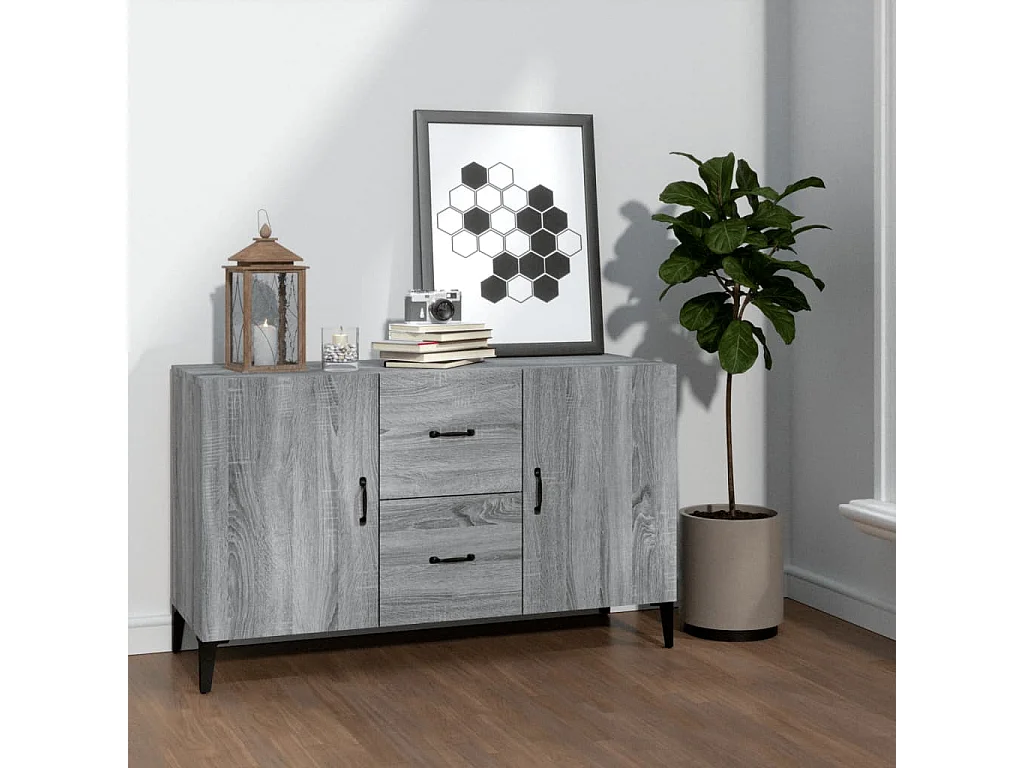 Dressoir 100x36x60 cm bewerkt hout grijs sonoma eikenkleurig