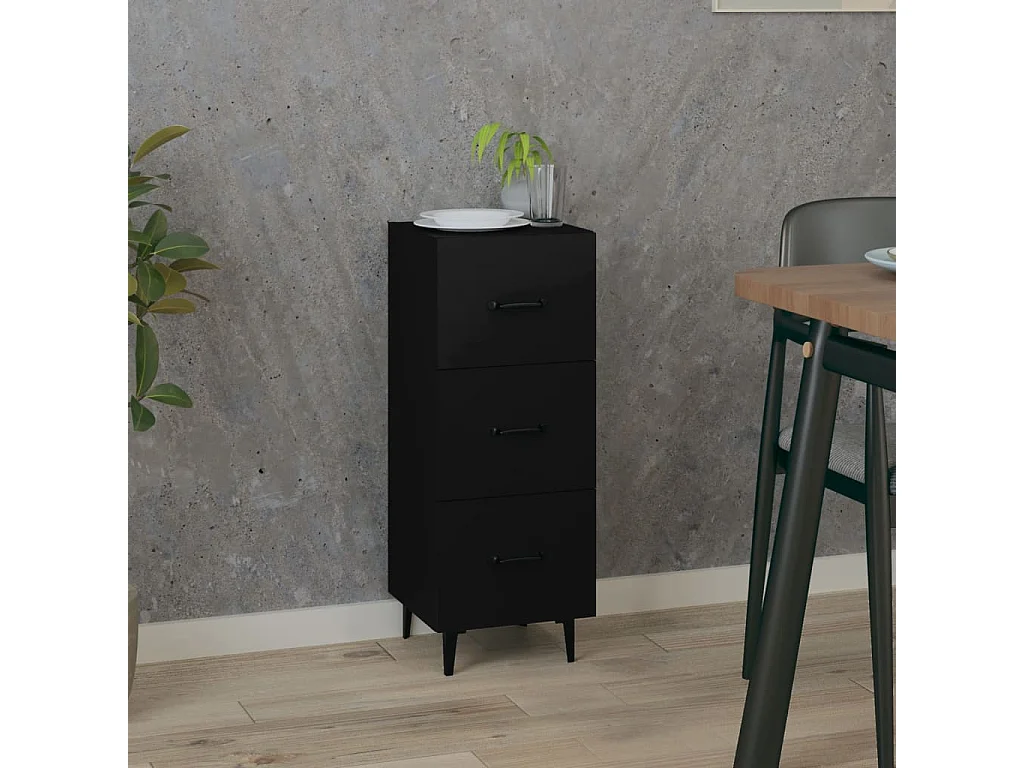 Dressoir 34,5x34x90 cm bewerkt hout zwart