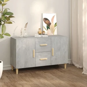 Dressoir 100x36x60 cm bewerkt hout betongrijs Dressoir 100x36x60 cm bewerkt hout betongrijs